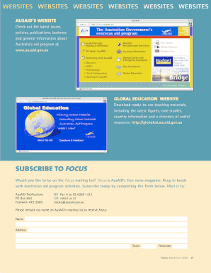 AusAID Focus Magazine Subscription Form