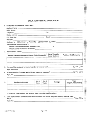 Daily Auto Rental Application