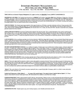 Michigan Residential Lease Agreement