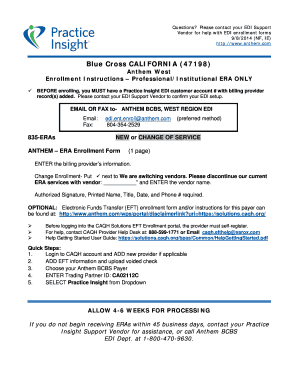Anthem Blue Cross California ERA Enrollment Form