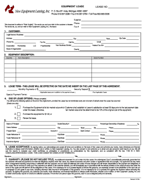 Equipment Lease Agreement