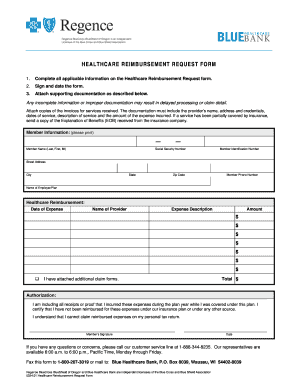 Healthcare Reimbursement Request Form