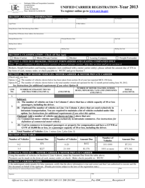 Unified Carrier Registration Form 2013