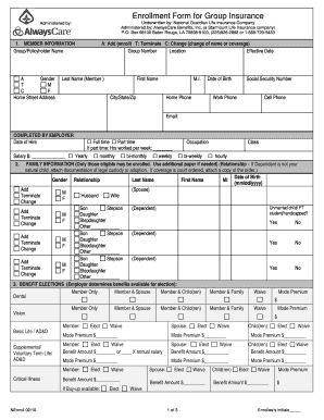 Group Insurance Enrollment Form