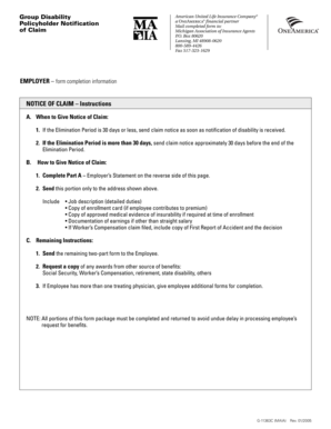 Group Disability Claim Form
