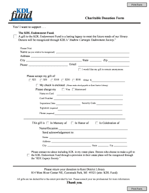 Charitable Donation Form