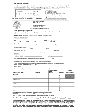 Haywood County Employment Application