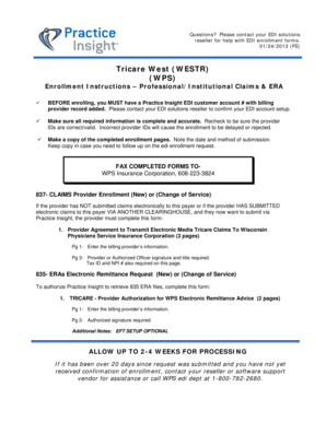 TRICARE EDI Enrollment Form