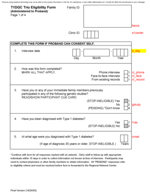 T1DGC Trio Eligibility Form