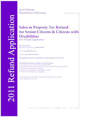 South Dakota Sales or Property Tax Refund Application