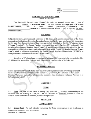 Residential Ground Lease Agreement