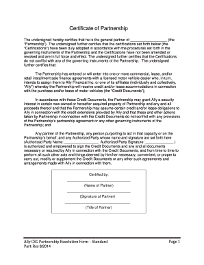 Certificate of Partnership