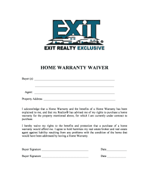 Home Warranty Waiver