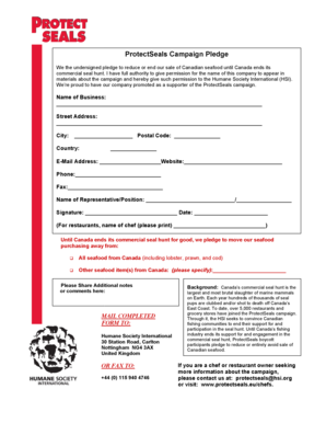 ProtectSeals Campaign Pledge