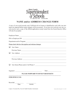 Employee Name and Address Change Form