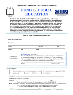 Fund for Public Education Contribution Form