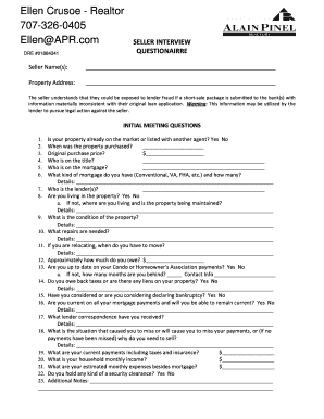 Seller Interview Questionnaire