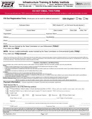 TEEX Training Registration Form