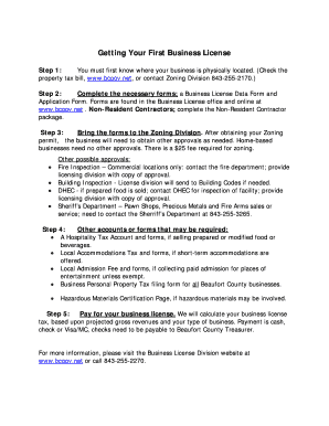 Beaufort County Business License Application