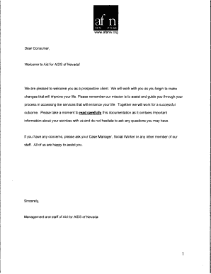 Aid for AIDS of Nevada Client Intake Form