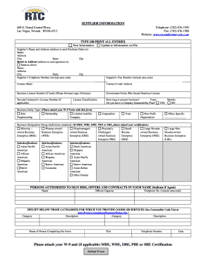 Supplier Information Form