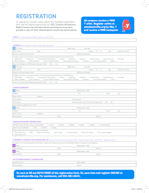 YMCA Summer Camp Registration Form