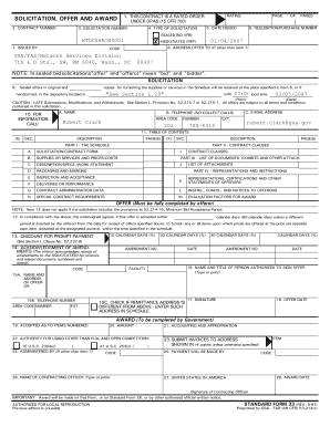 Section A: Standard Form 33, Solicitation, Offer and Award - Verizon