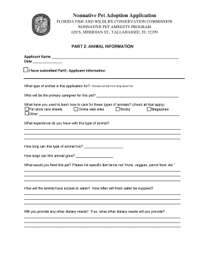 Nonnative Pet Adoption Application