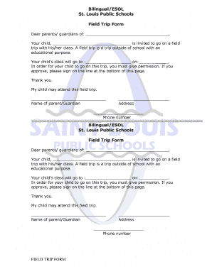 St. Louis Public Schools Field Trip Form