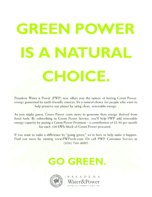 Pasadena Green Power Application