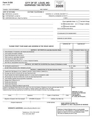 City of St. Louis Earnings Tax Return