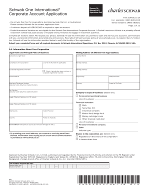 Schwab One International Corporate Account Application