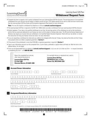 Learning Quest 529 Plan Withdrawal Request Form