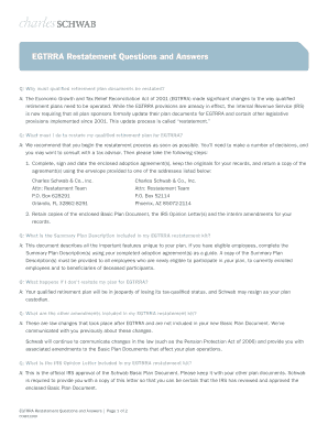 EGTRRA Retirement Plan Restatement Form