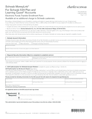 Schwab MoneyLink 529 Plan Enrollment Form