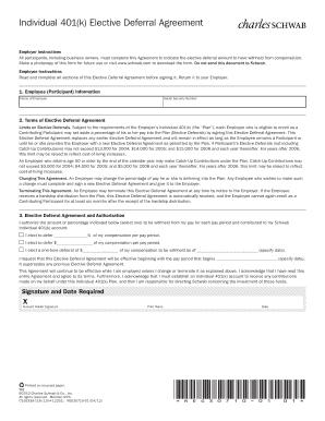 Individual 401(k) Elective Deferral Agreement