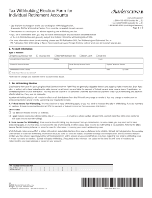 IRA Tax Withholding Election Form