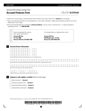 Schwab 529 College Savings Plan Account Features Form