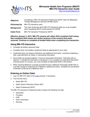 MN–ITS Interactive Professional 837P Claim for MTMS