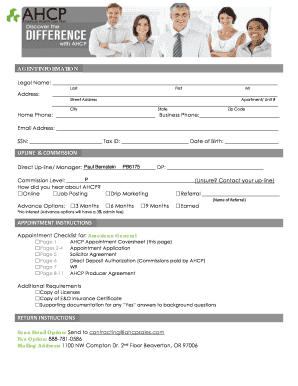 AHCP Appointment Application Form