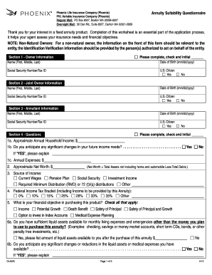 Annuity Suitability Questionnaire