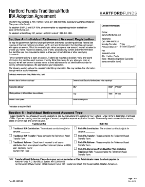 Hartford Funds Traditional/Roth IRA Adoption Agreement