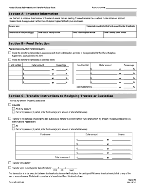 Hartford Funds Retirement Asset Transfer/Rollover Form
