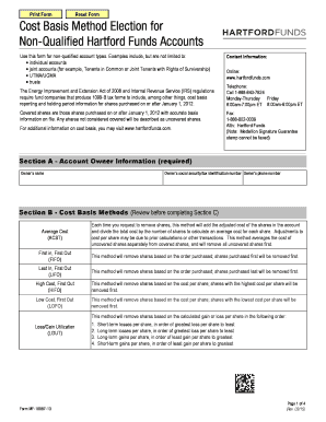 Cost Basis Method Election for Non-Qualified Hartford Funds Accounts