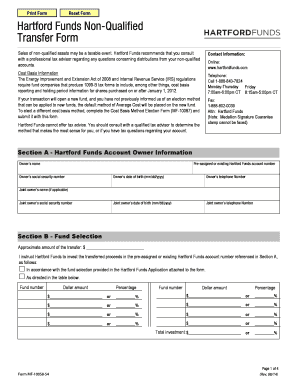 Hartford Funds Non-Qualified Transfer Form