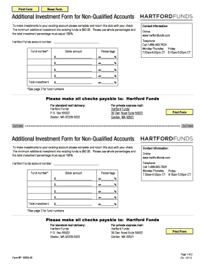 Additional Investment Form for Non-Qualified Accounts