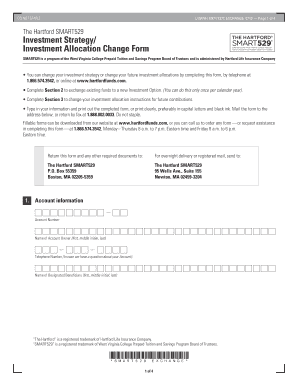 The Hartford SMART529 Investment Allocation Change Form