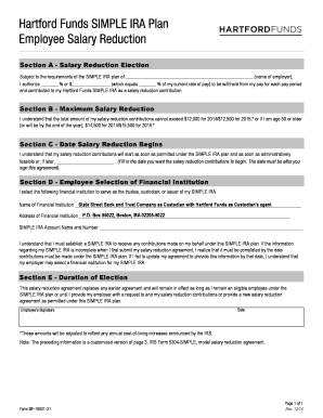 Hartford Funds SIMPLE IRA Salary Reduction Form
