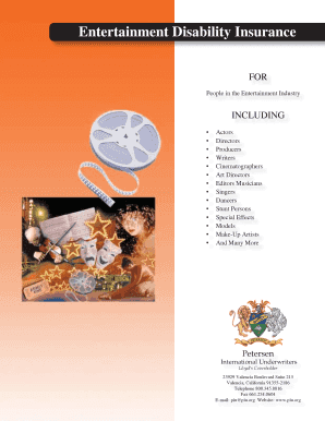 Entertainment Disability Insurance Application