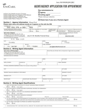 Agent Agency Application for Appointment